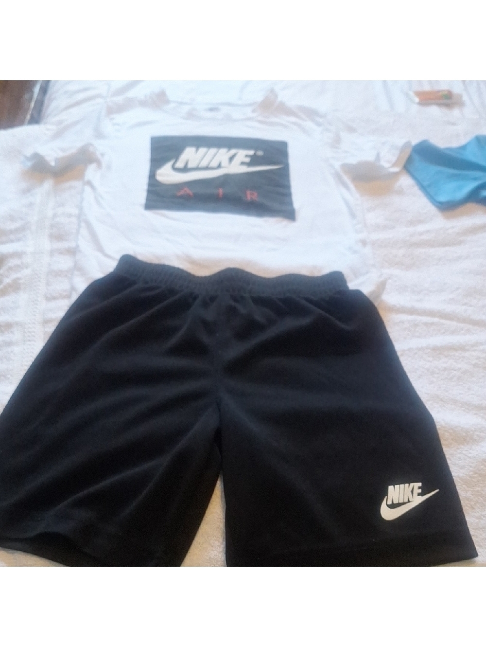 Nike Air White Tee and Black Shorts Combo